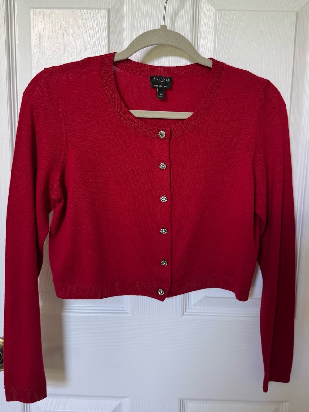 Talbots dark red Merino Wool Sweater Top